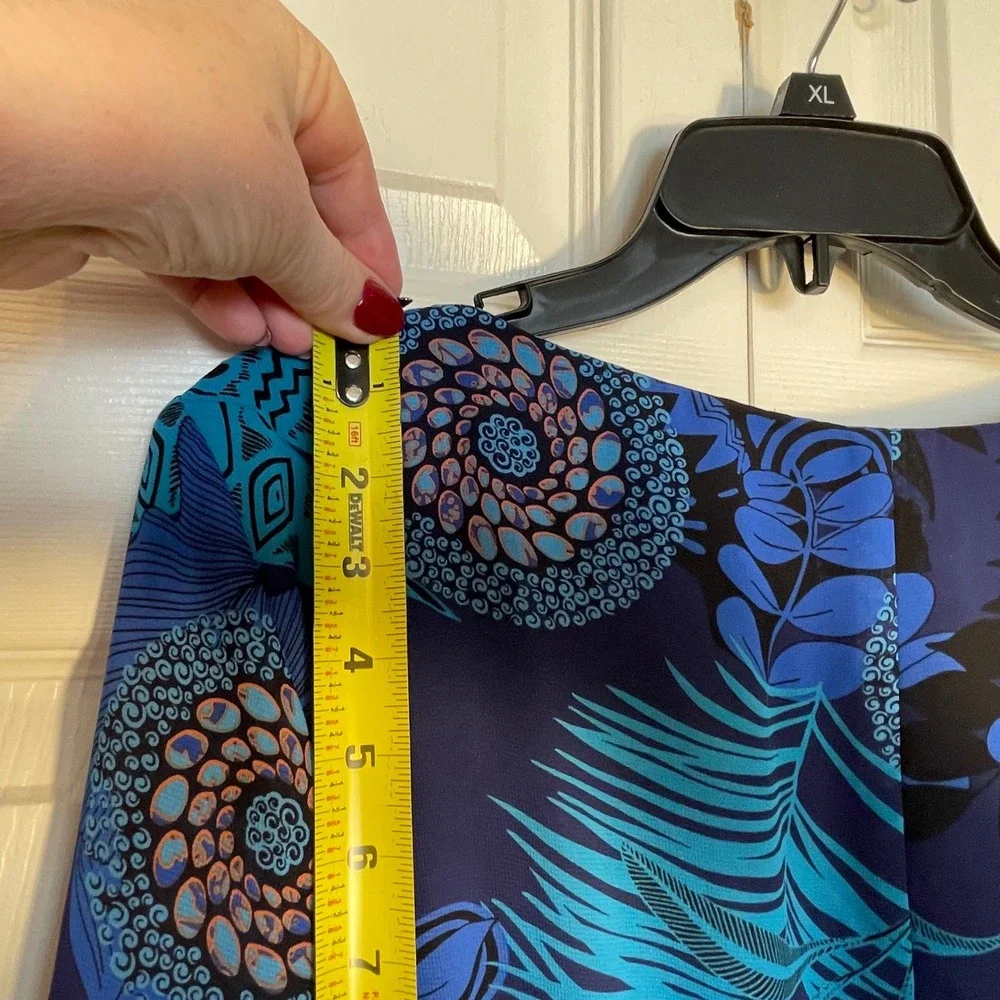 INC International Concepts Blue Floral Maxi Dress - Picture 7 of 14